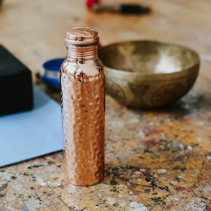 Hammered Pure Copper Water Bottle - 950 ml